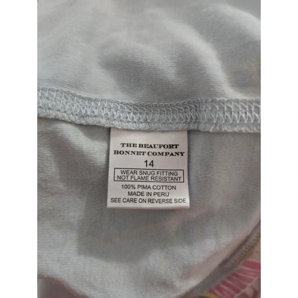 Beaufort Bonnet Company Pima Cotton Bahama Bound Pajamas Shirt Sz 14, Pants 12